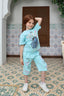 heart pyjama - baby blue - Bubbles Kids WearAll