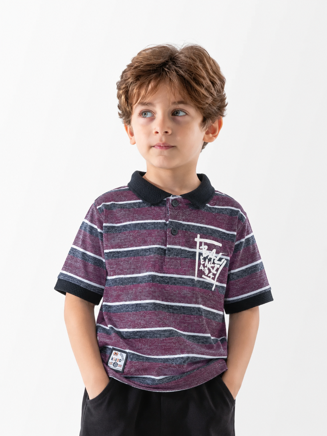 Stripe Polo grey