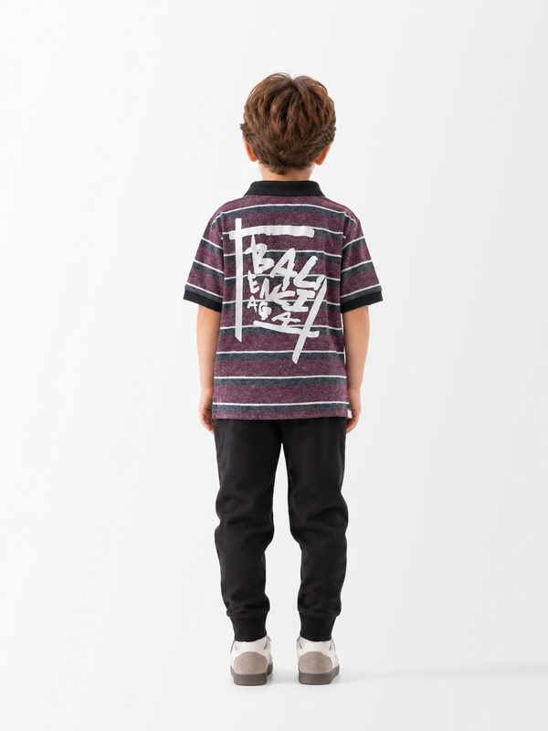 Stripe Polo grey