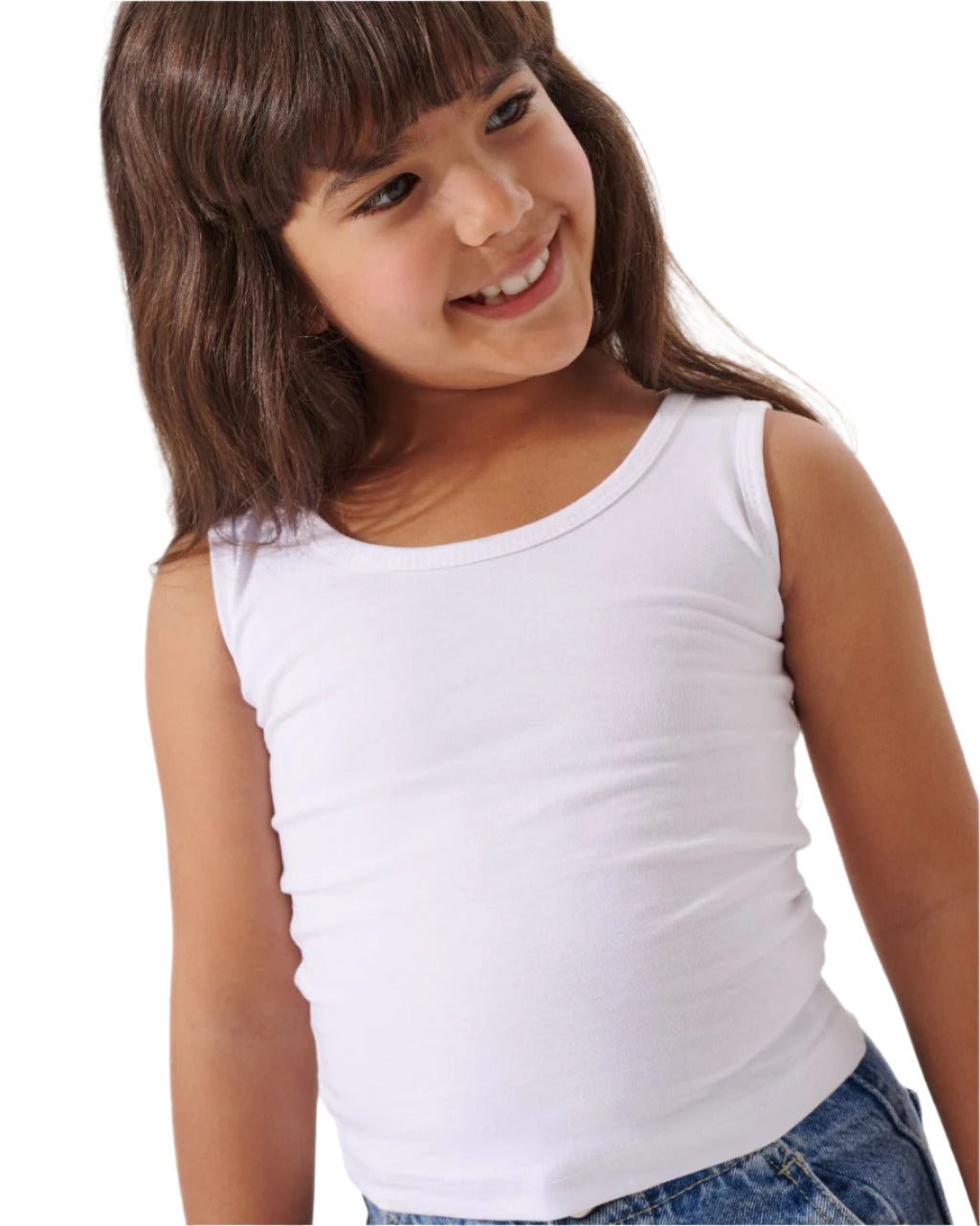 Basic white Cotton Tank Top Secondary image