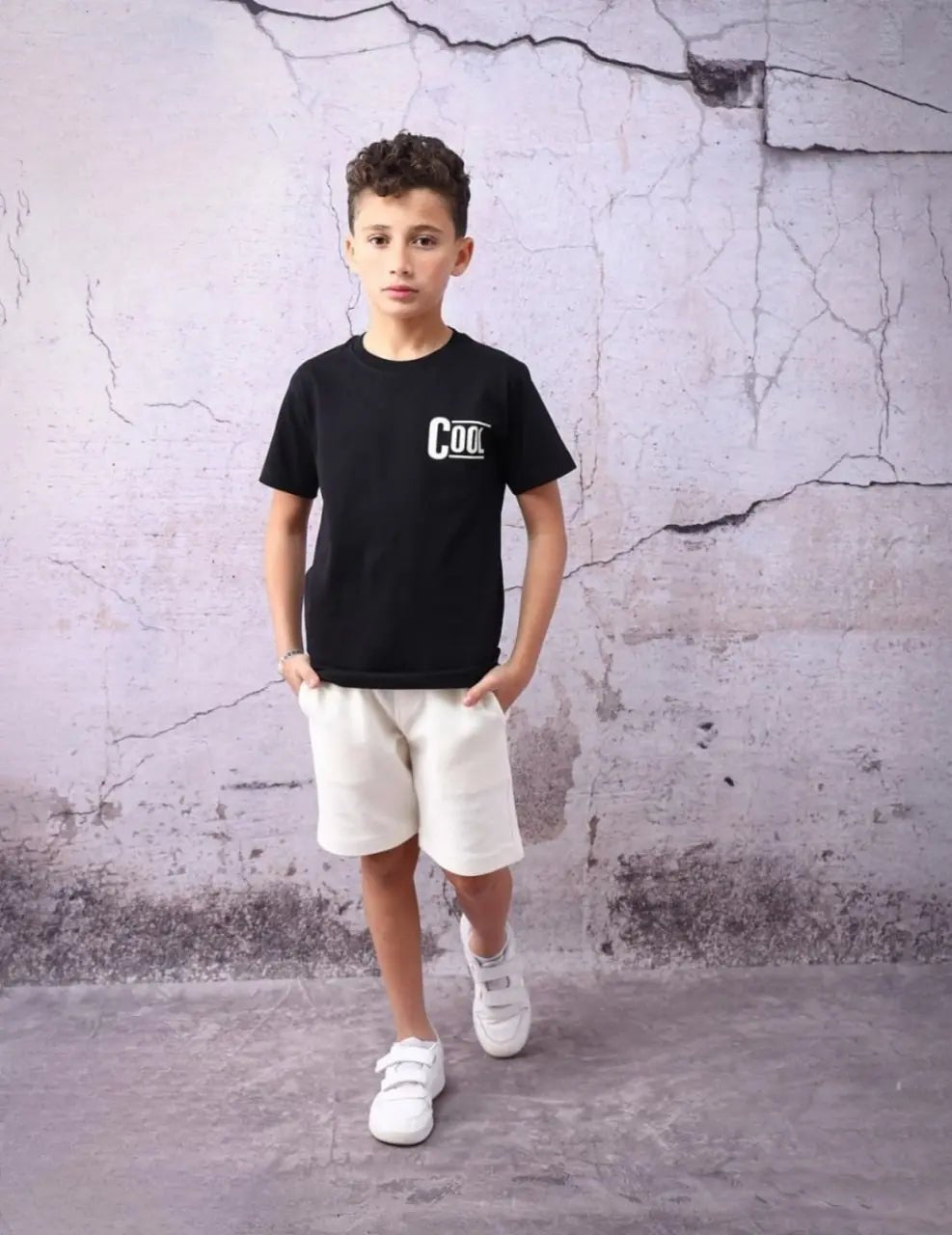 Cool Kid Set – Black × Off - White - Bubbles Kids WearAll