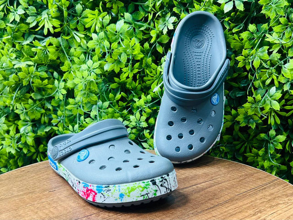crocs gray X - Bubbles Kids WearAll