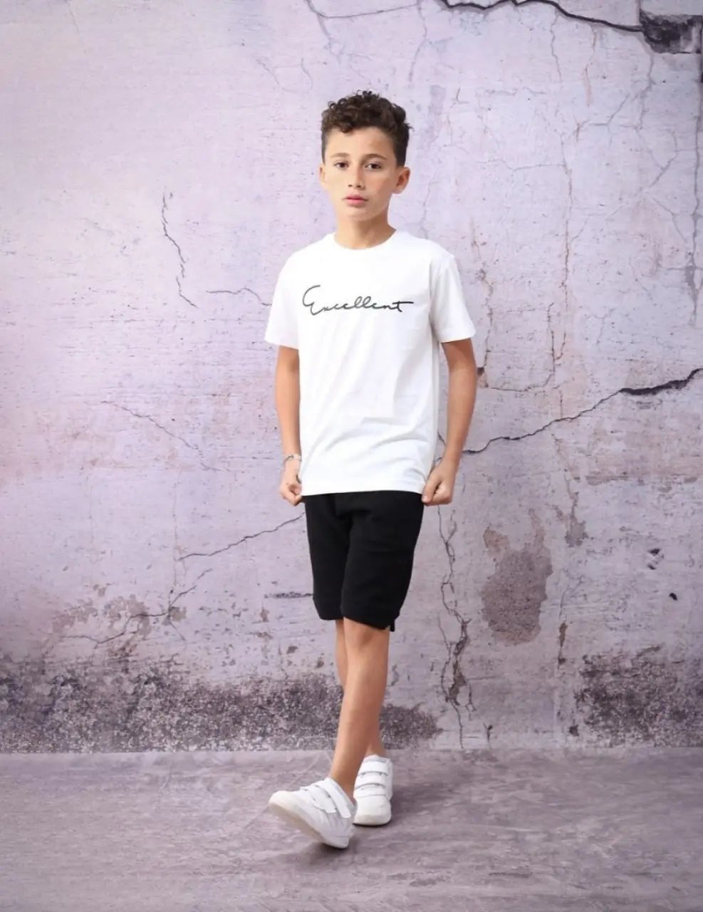 Excellent Kid Set – white× black - Bubbles Kids WearAll Main image