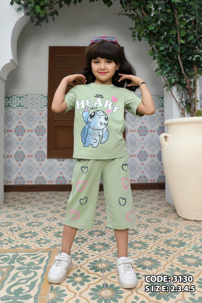 heart pyjama - mint green - Bubbles Kids WearAll
