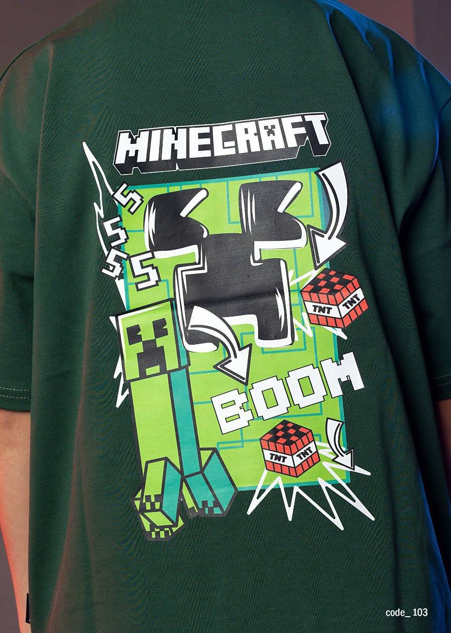 minecraft t-shirt - green - Bubbles Kids WearAll