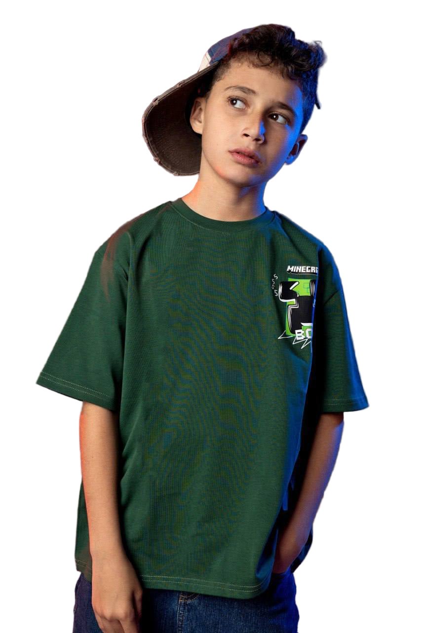 minecraft t-shirt - green - Bubbles Kids WearAll Main image