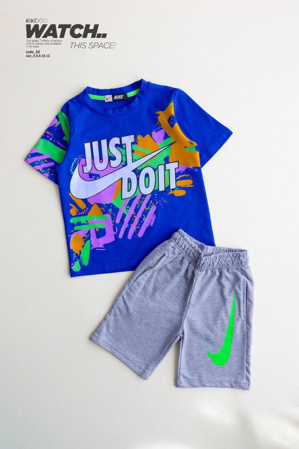 Paint Pop Tee & Solid Knit Shorts Se - Bubbles Kids WearAll