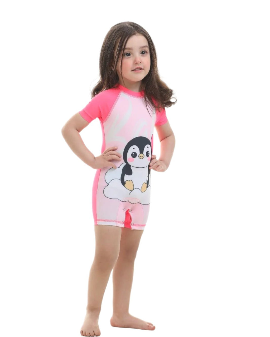 Pink Penguin Swimsuit - Bubbles Kids WearSwimsuit