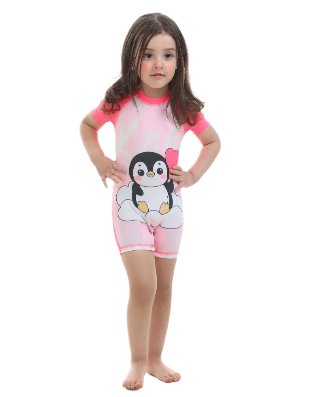Pink Penguin Swimsuit - Bubbles Kids WearSwimsuit