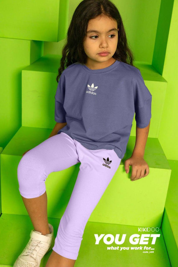 Purple T-Shirt & Lilac Leggings - Bubbles Kids WearAll