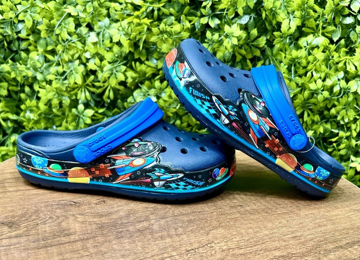 space war crocs - blue - Bubbles Kids WearAll Main image