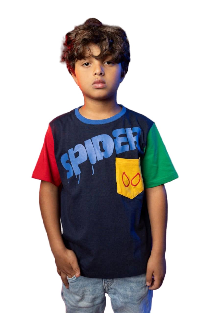 spiderman t-shirt - blue - Bubbles Kids WearAll Main image