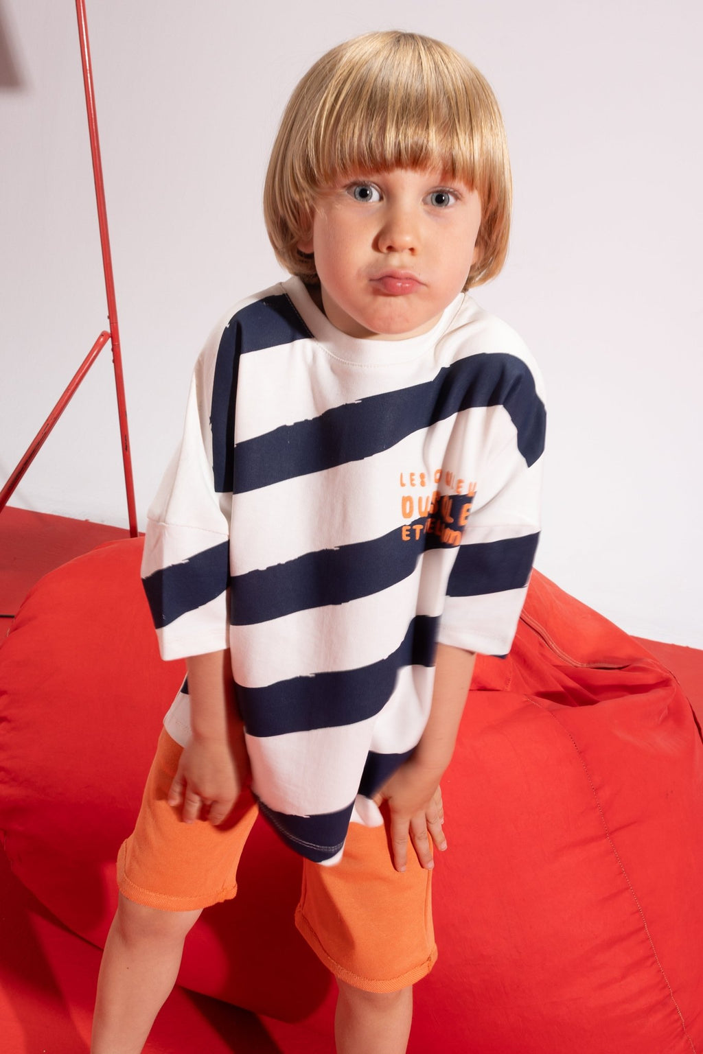 sunstripe tee pyjama - white - Bubbles Kids WearAll