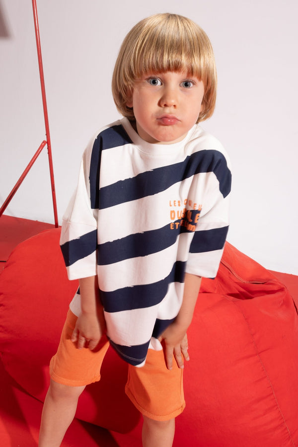 sunstripe tee pyjama - white - Bubbles Kids WearAll