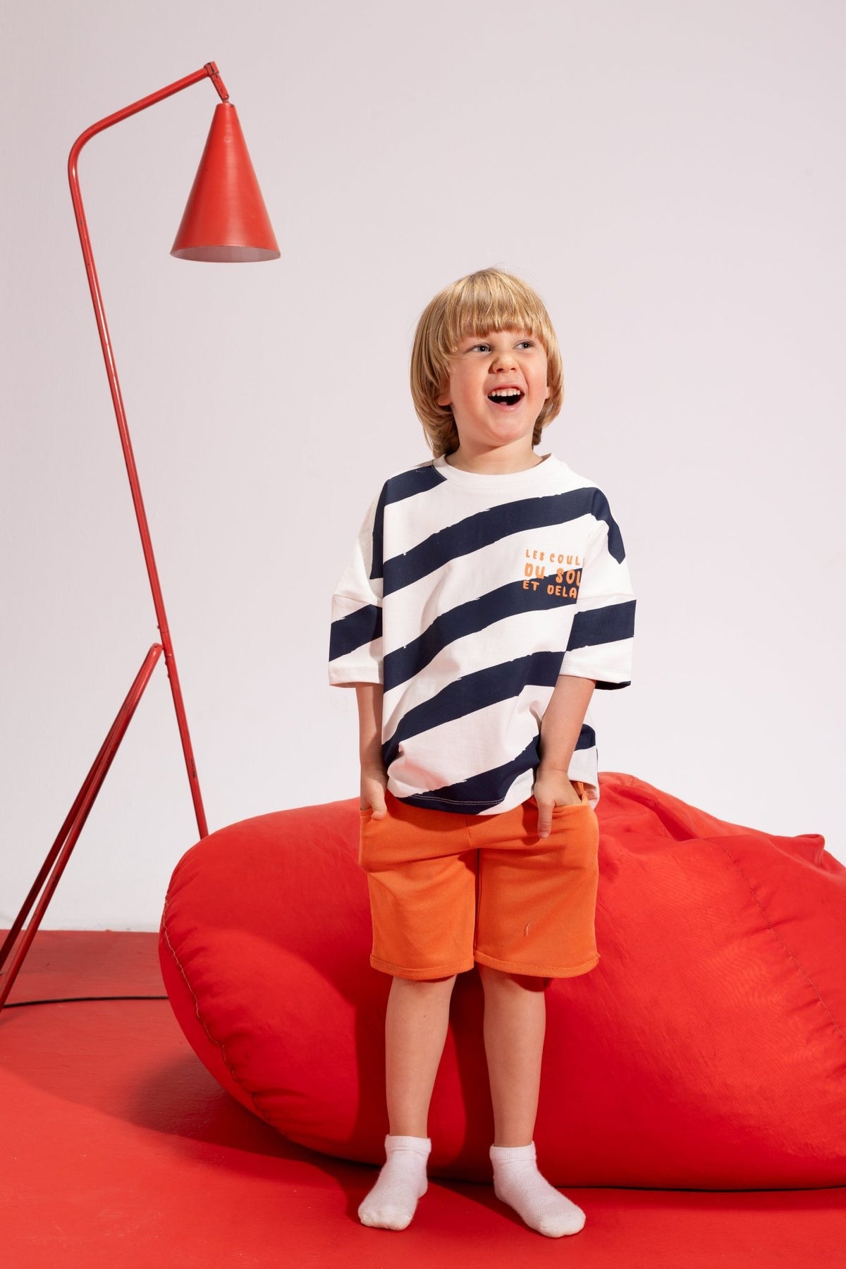 sunstripe tee pyjama - white - Bubbles Kids WearAll