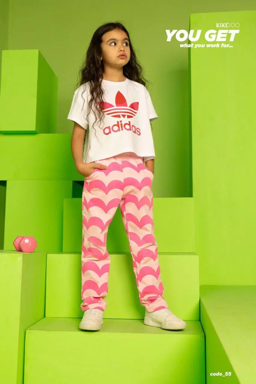 White T-Shirt & Patterned Pink Pants Secondary image