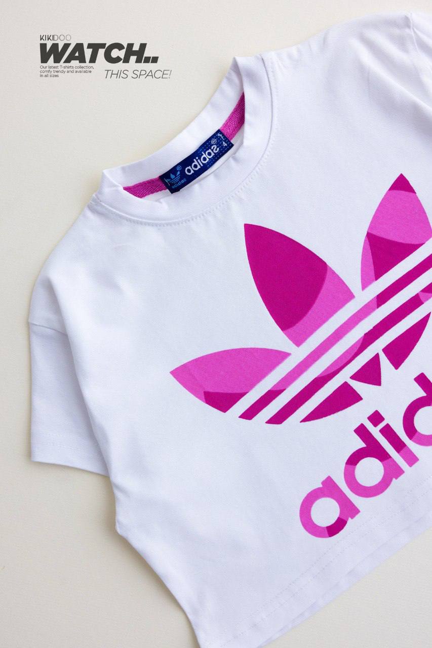 White T-Shirt & Patterned Pink Pants - Bubbles Kids WearAll
