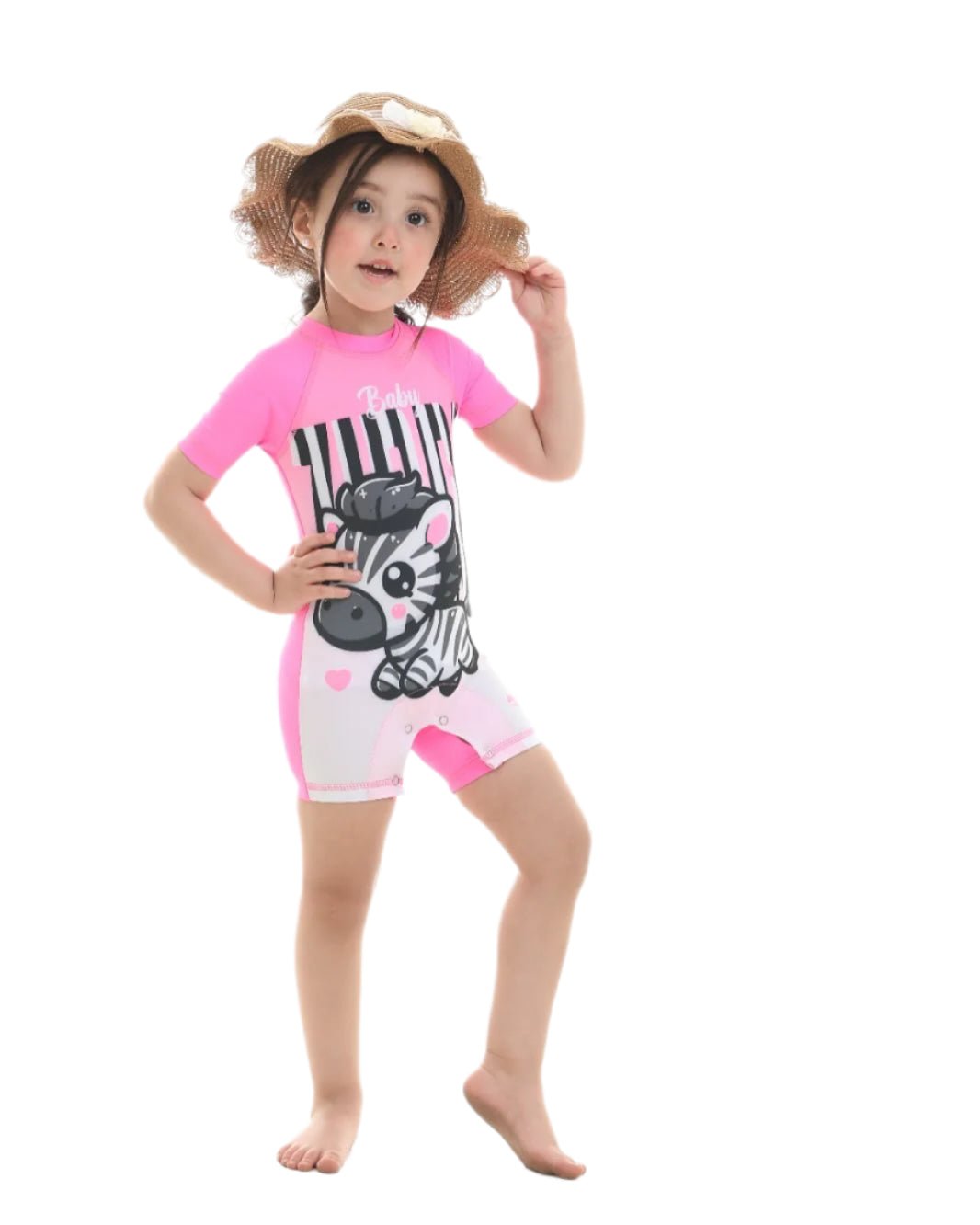 Zebra Fun Swimsuit – Pink Unisex Edition - Bubbles Kids WearSwimsuit