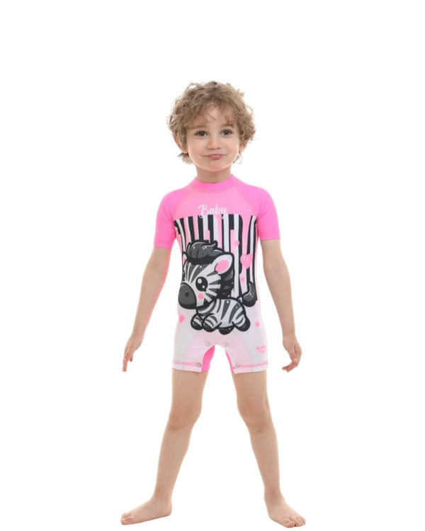 Zebra Fun Swimsuit – Pink Unisex Edition - Bubbles Kids WearSwimsuit