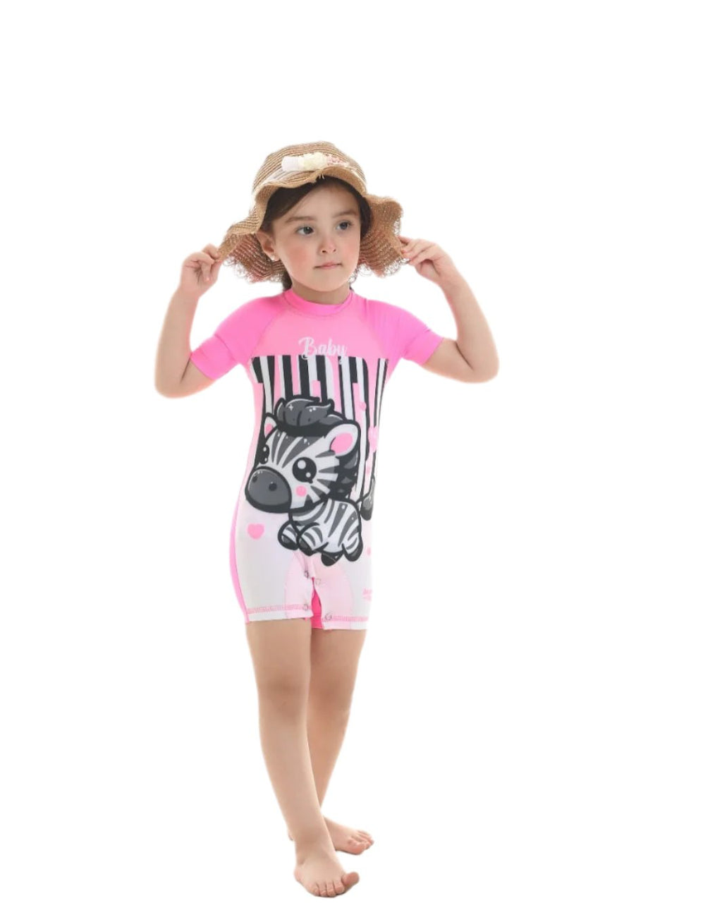 Zebra Fun Swimsuit – Pink Unisex Edition - Bubbles Kids WearSwimsuit